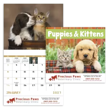Puppies & Kittens Wall Calendar - Stapled